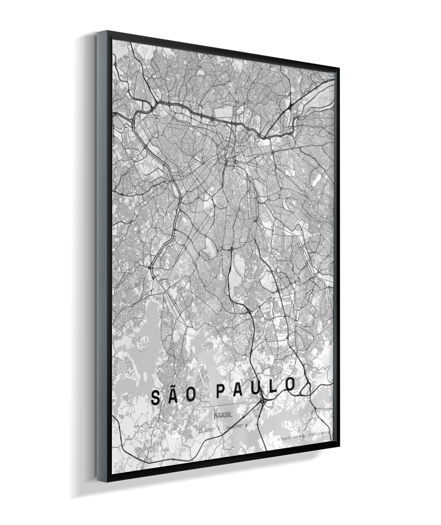 Quadro Mapa de São Paulo - Vertical