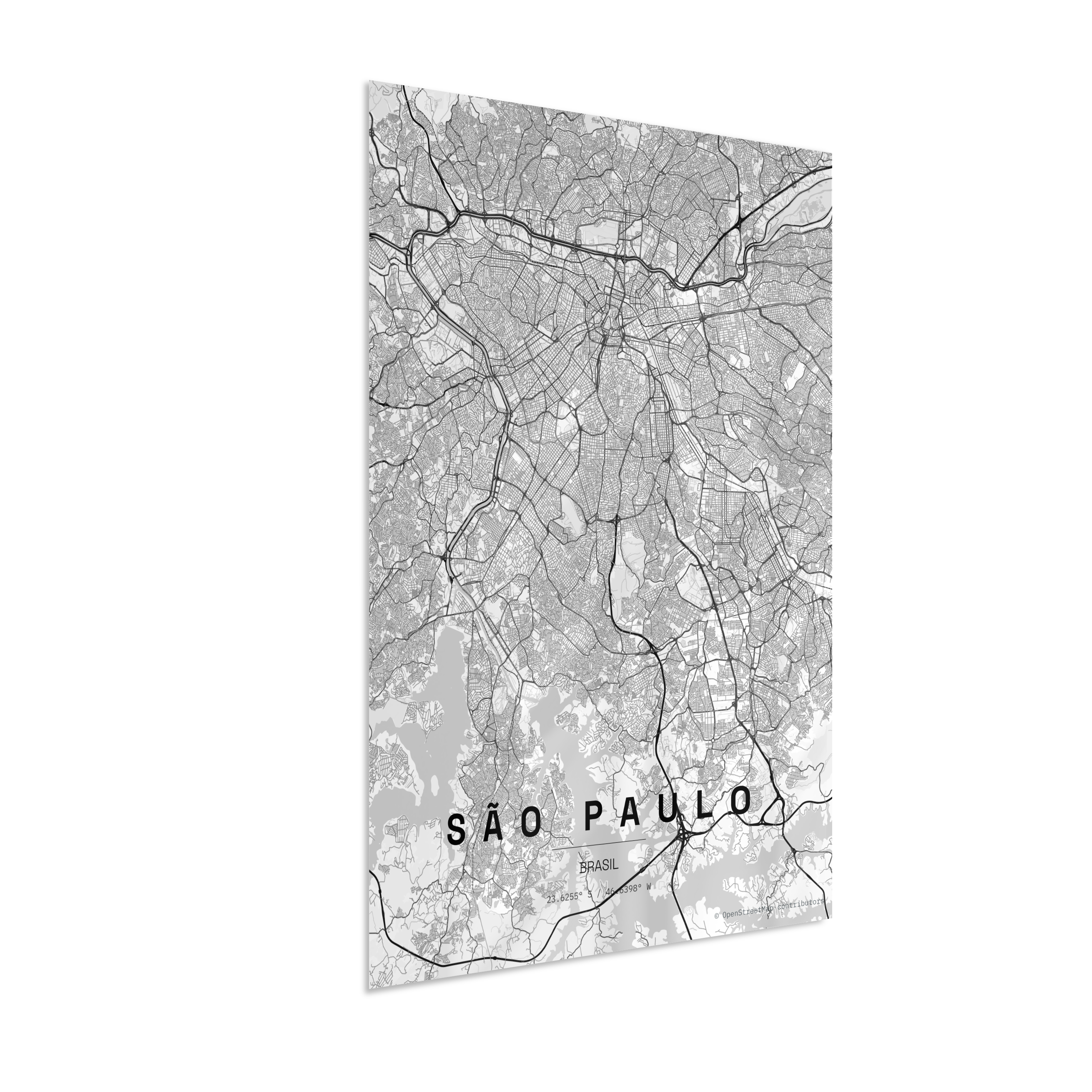 Quadro Mapa de São Paulo - Vertical
