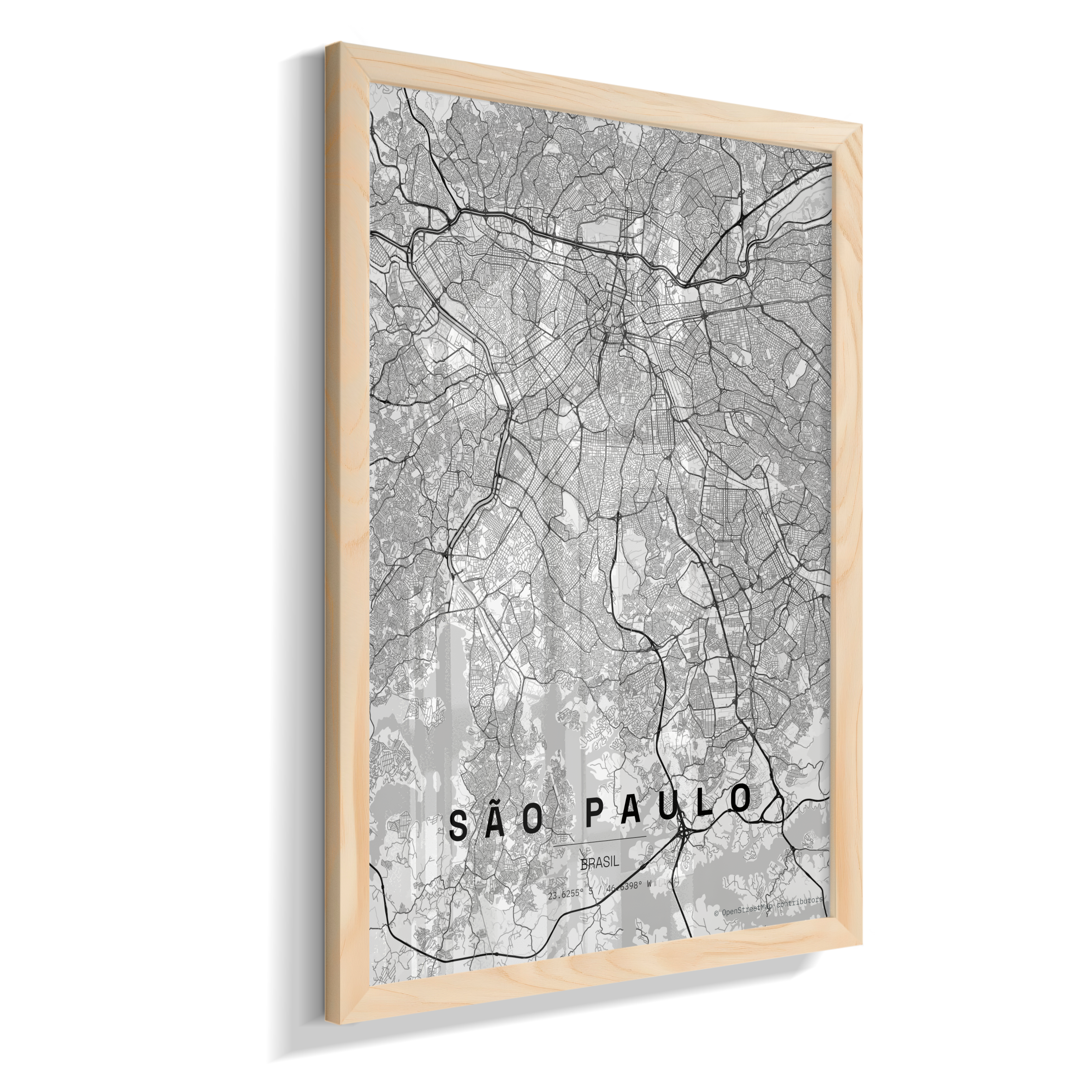 Quadro Mapa de São Paulo - Vertical