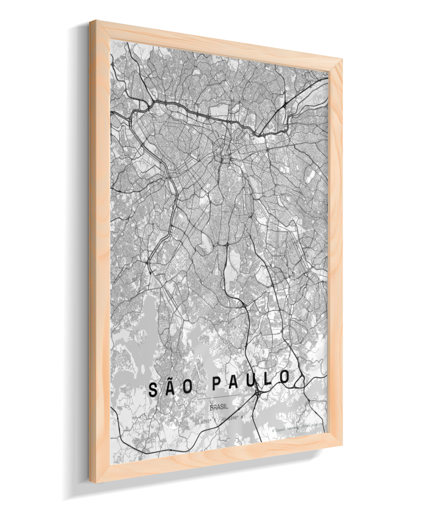 Quadro Mapa de São Paulo - Vertical