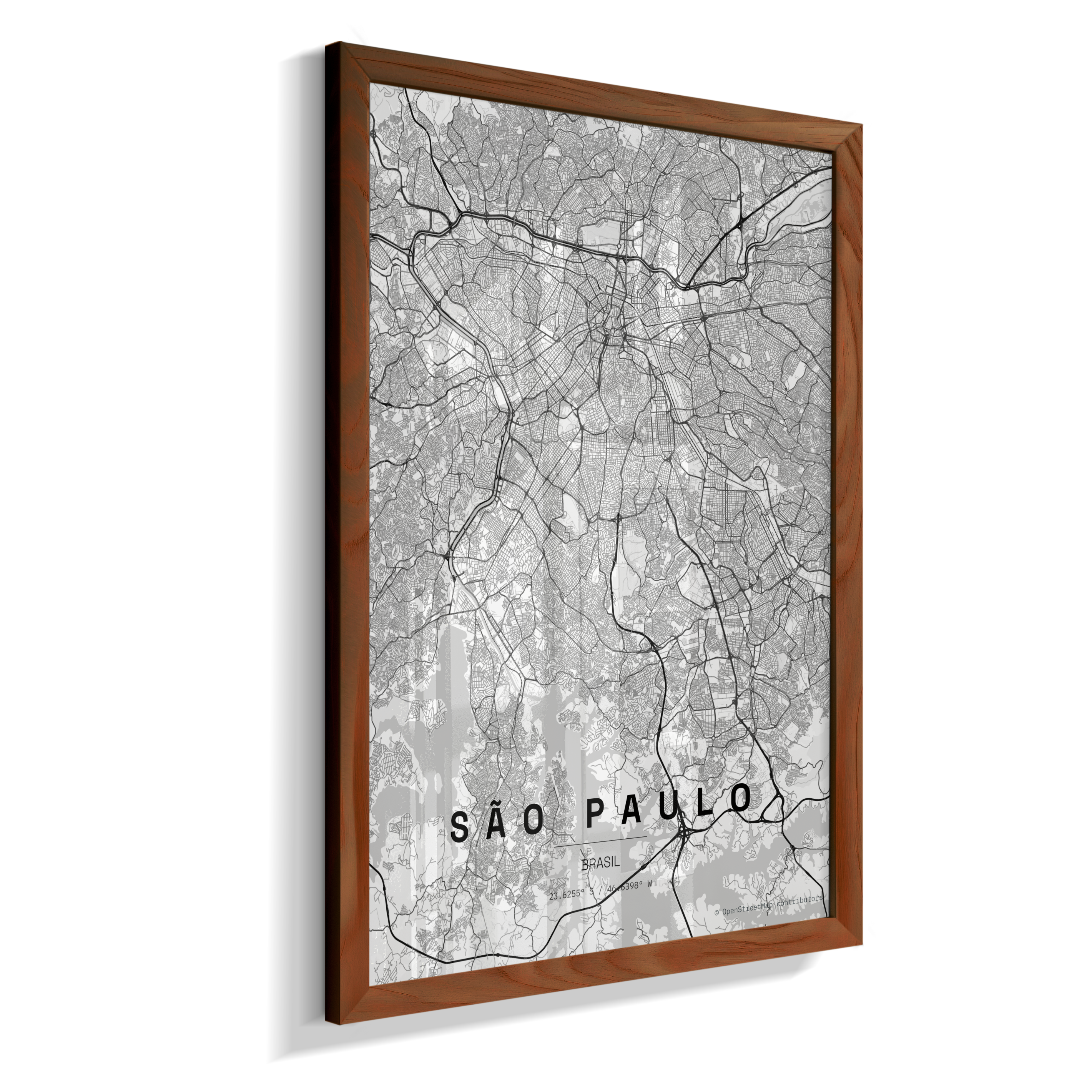 Quadro Mapa de São Paulo - Vertical