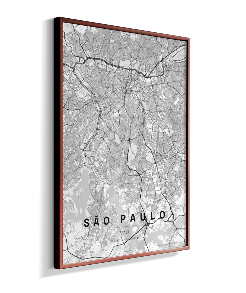 Quadro Mapa de São Paulo - Vertical