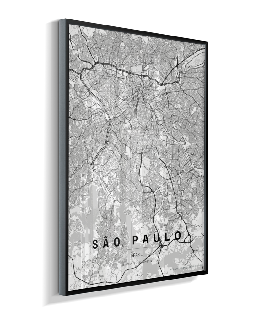Quadro Mapa de São Paulo - Vertical