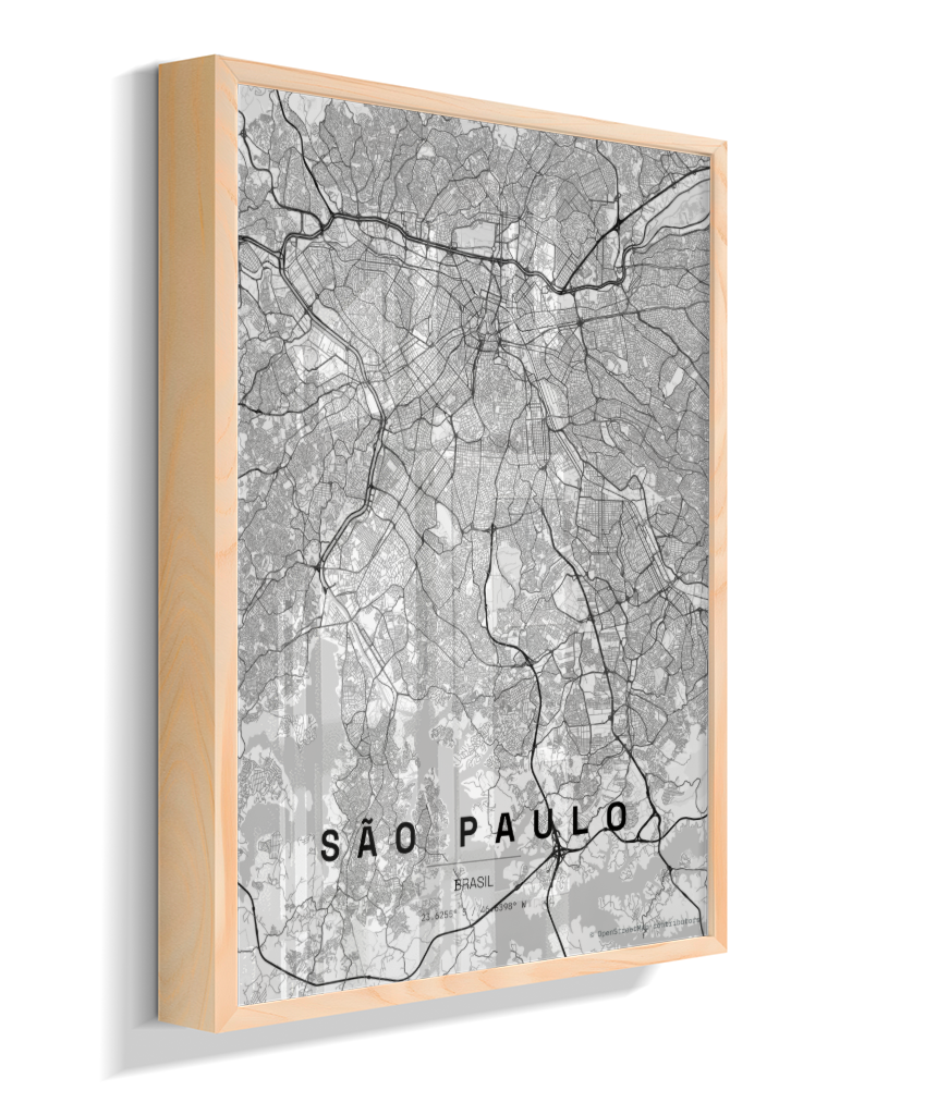 Quadro Mapa de São Paulo - Vertical
