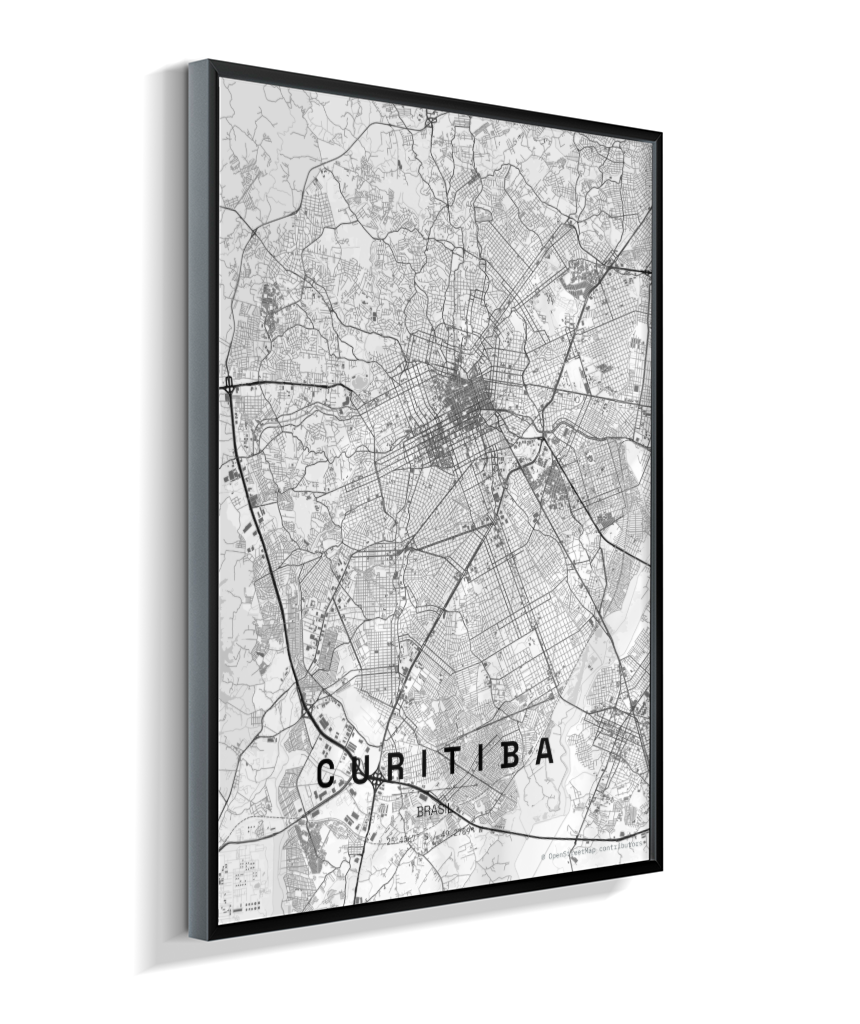 Quadro Vertical Mapa de Curitiba