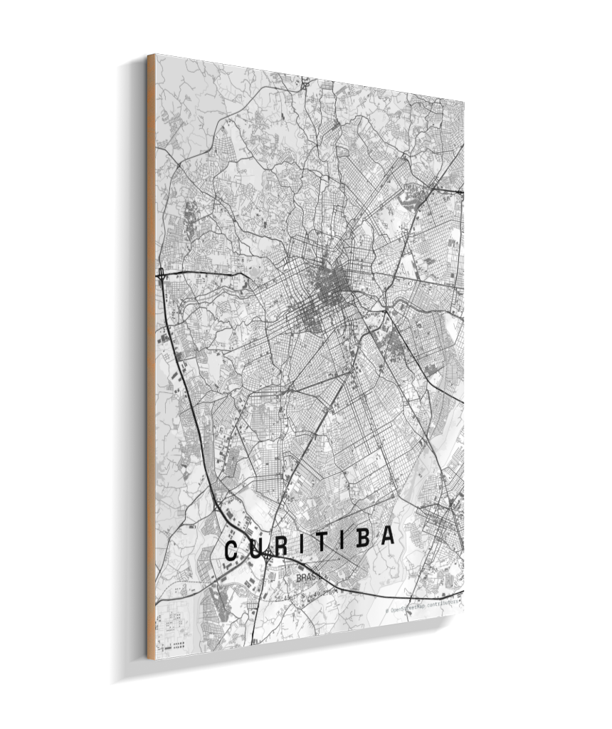 Quadro Vertical Mapa de Curitiba