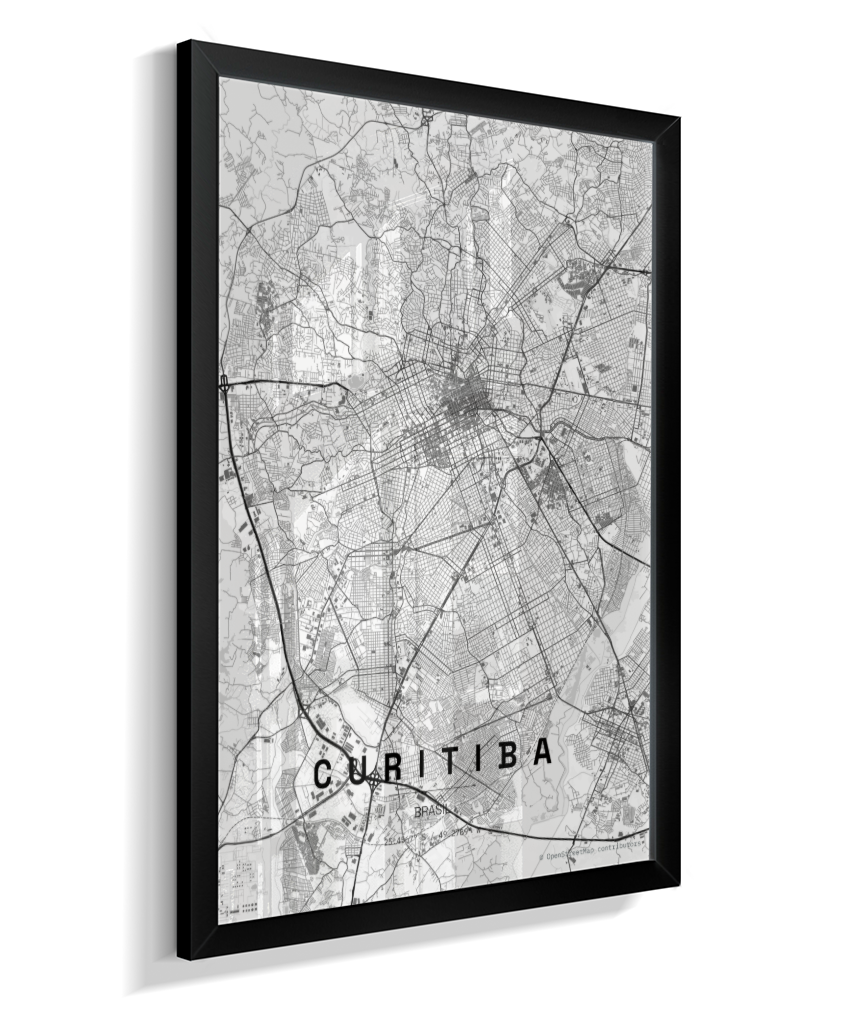 Quadro Vertical Mapa de Curitiba