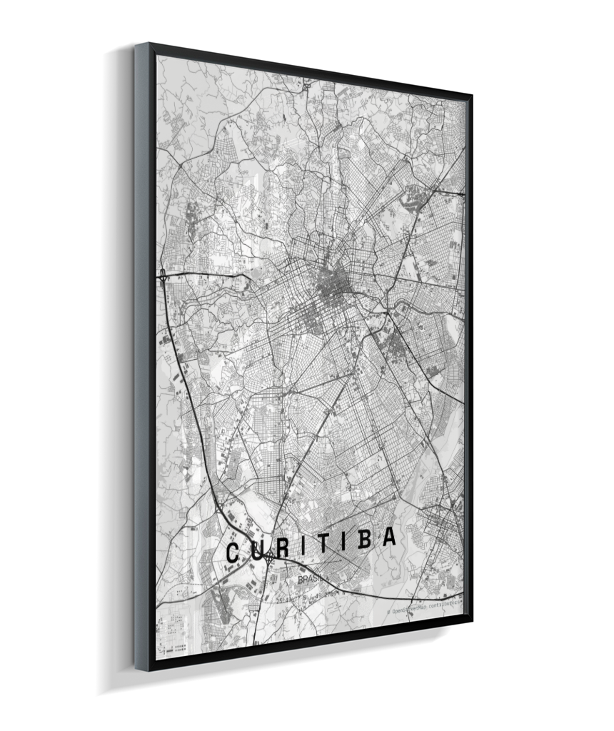 Quadro Vertical Mapa de Curitiba