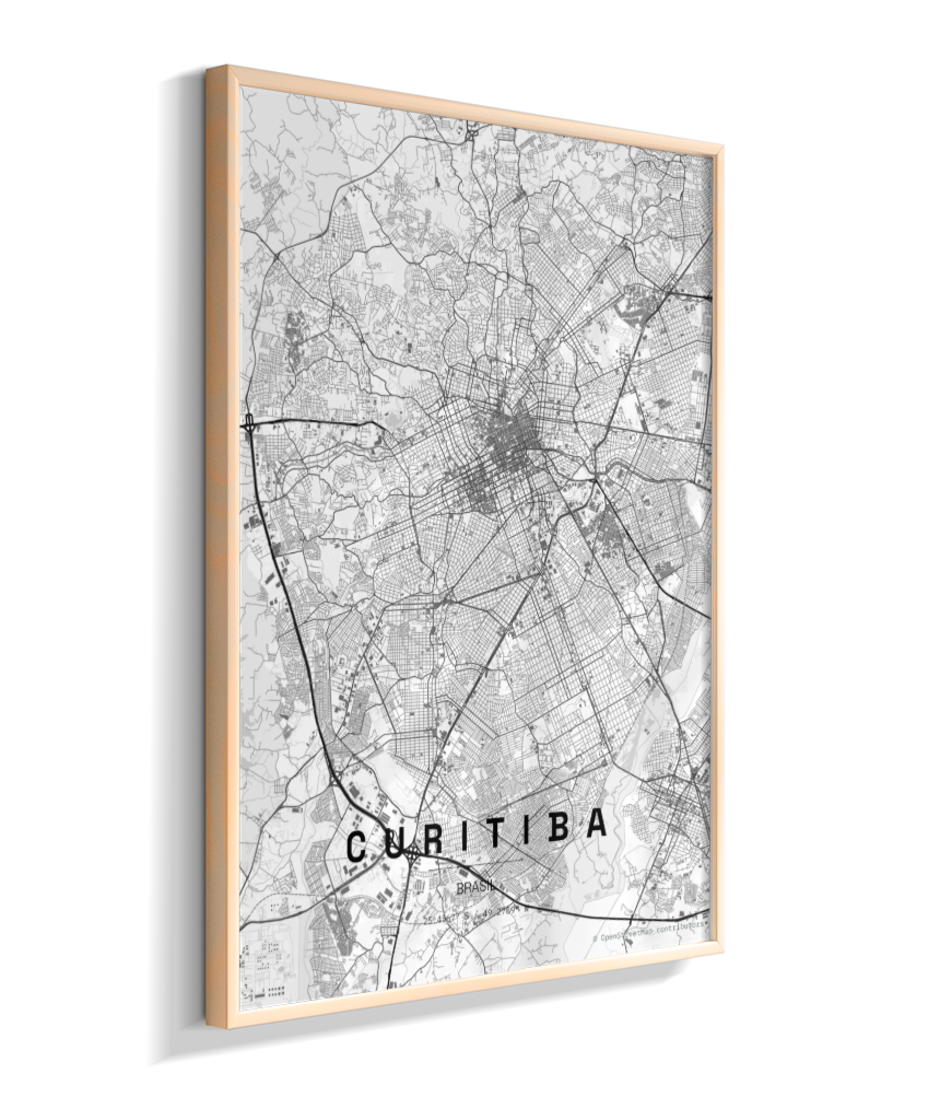 Quadro Vertical Mapa de Curitiba