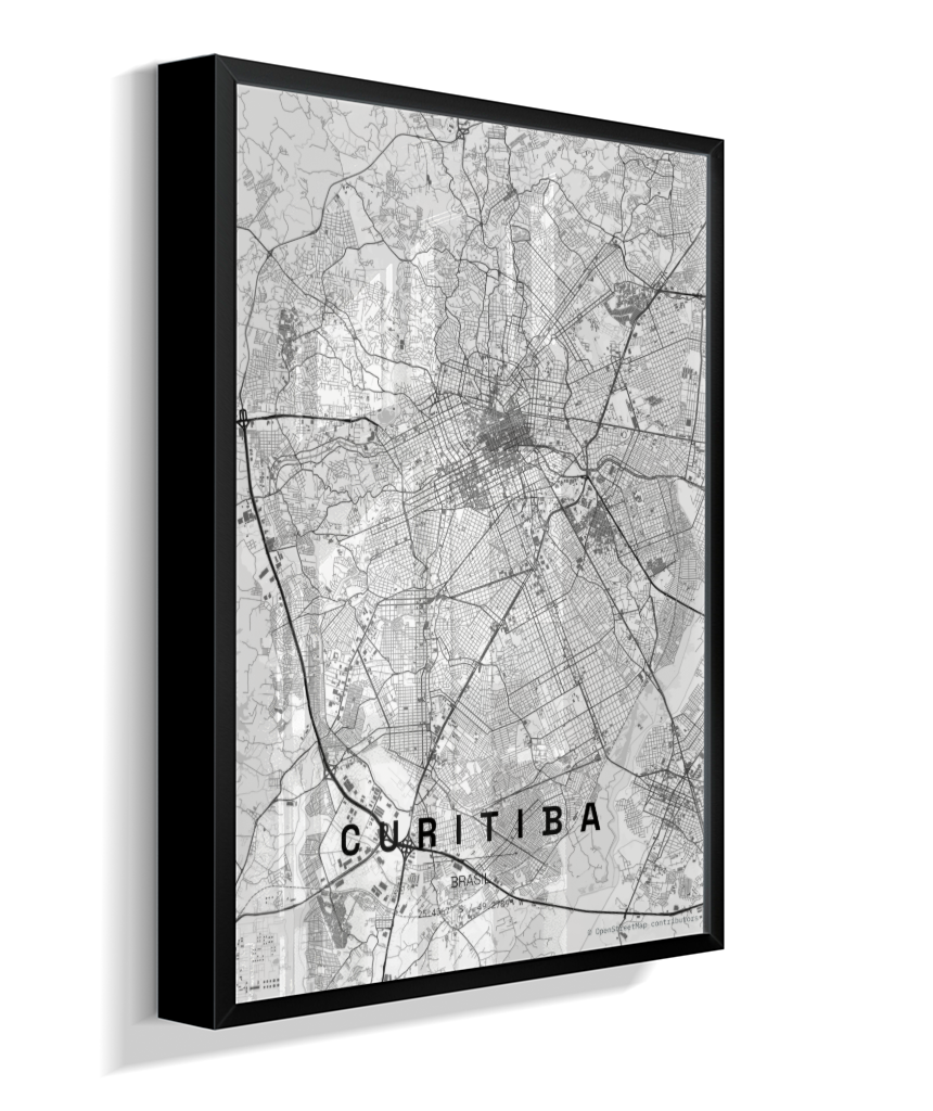 Quadro Vertical Mapa de Curitiba