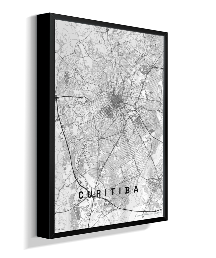 Quadro Vertical Mapa de Curitiba