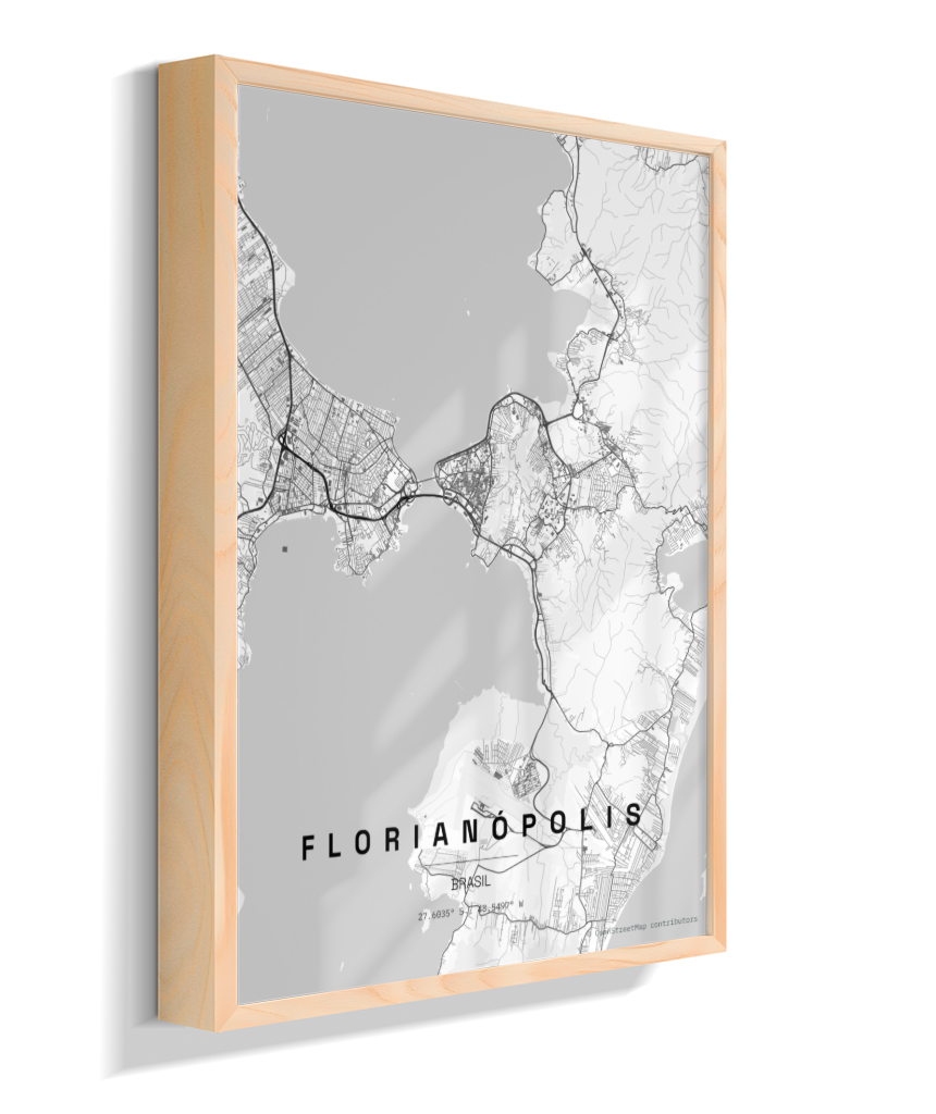 Quadro Vertical Mapa de Florianópolis