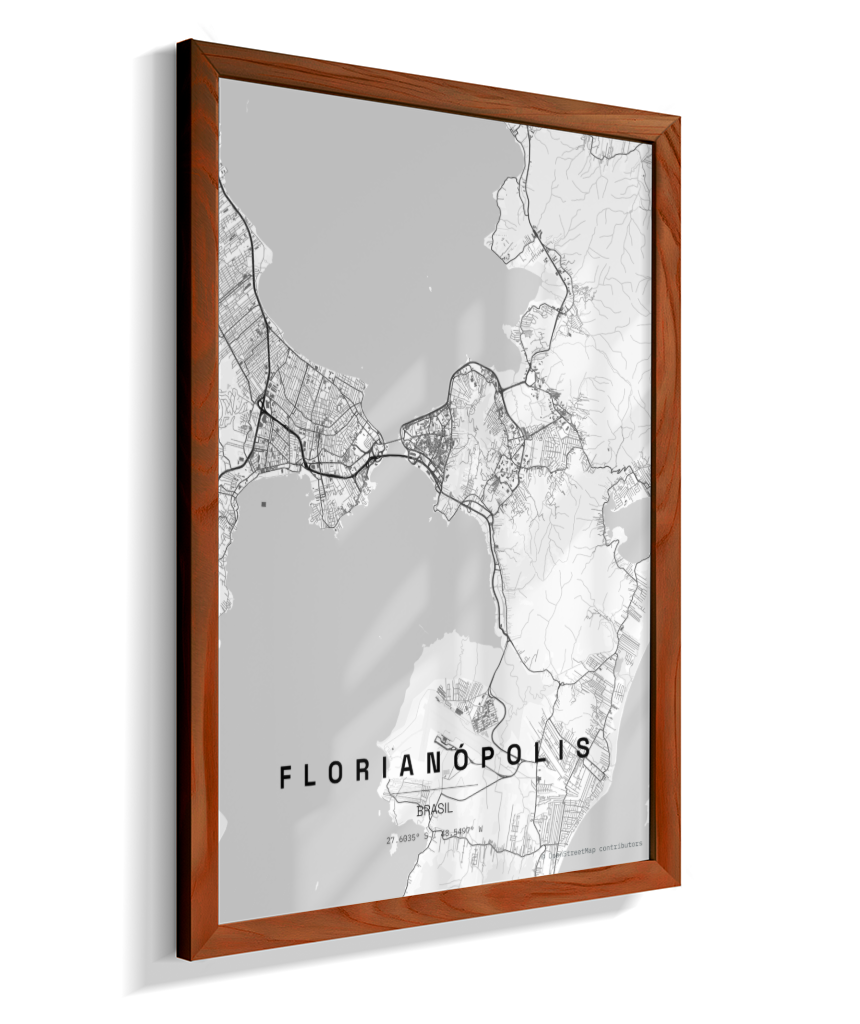 Quadro Vertical Mapa de Florianópolis