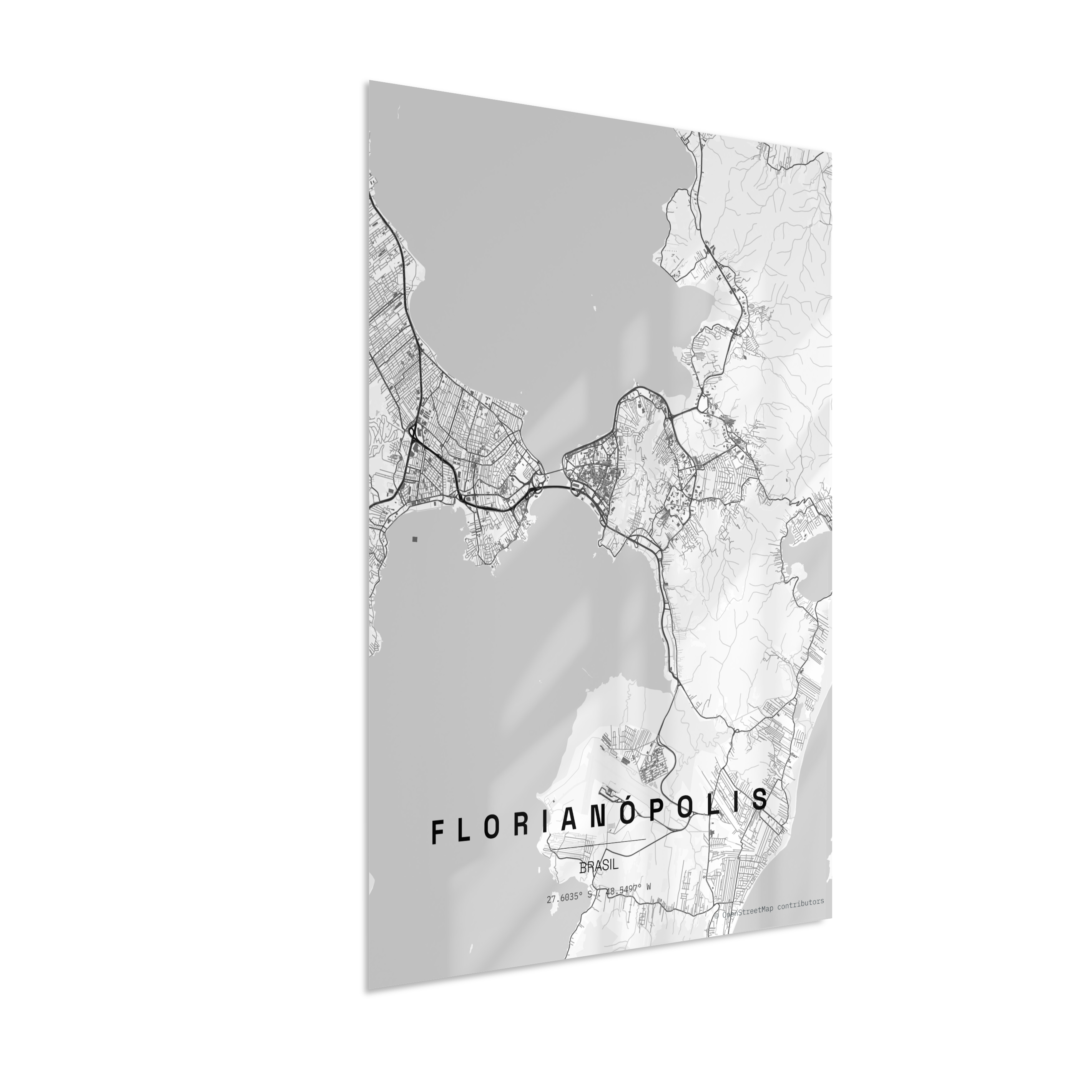 Quadro Vertical Mapa de Florianópolis