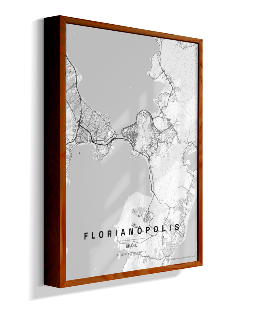 Quadro Vertical Mapa de Florianópolis