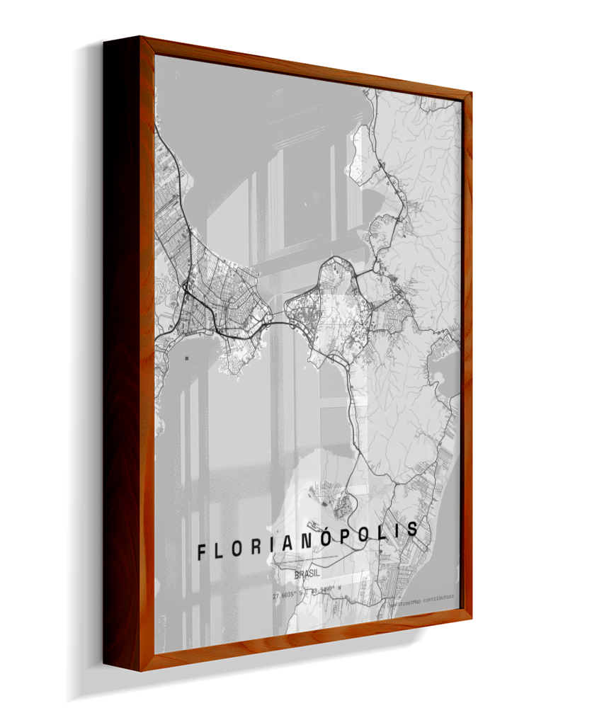 Quadro Vertical Mapa de Florianópolis
