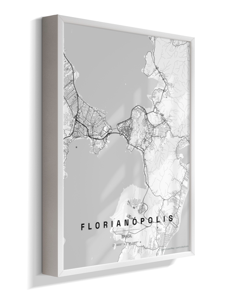 Quadro Vertical Mapa de Florianópolis