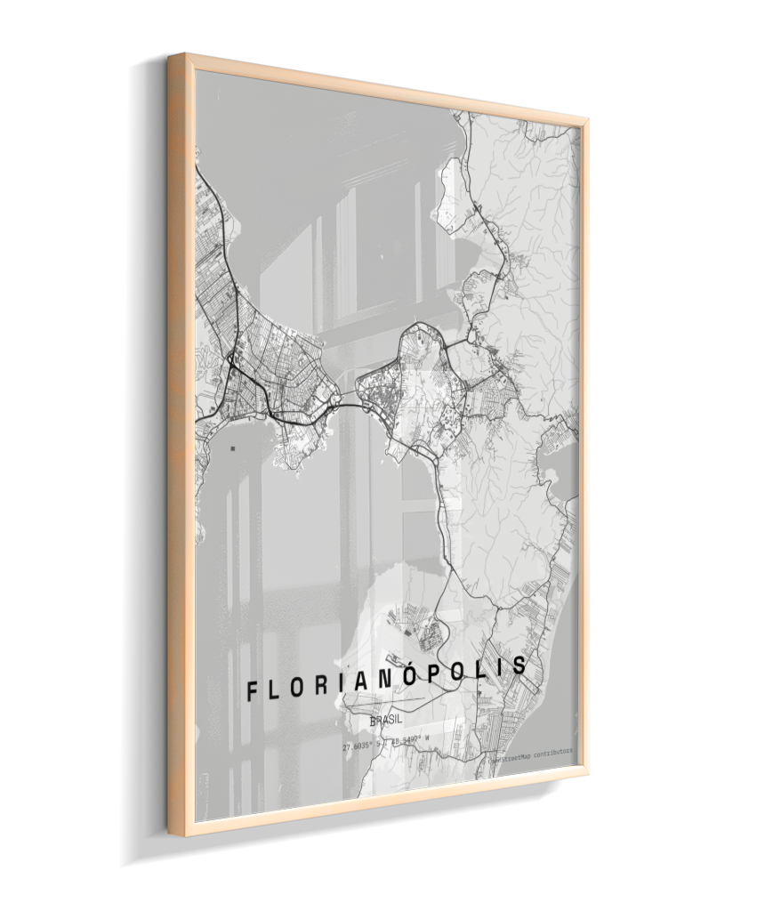 Quadro Vertical Mapa de Florianópolis