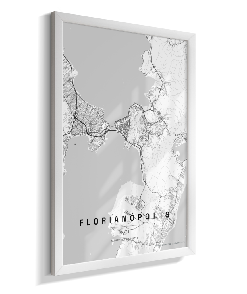 Quadro Vertical Mapa de Florianópolis