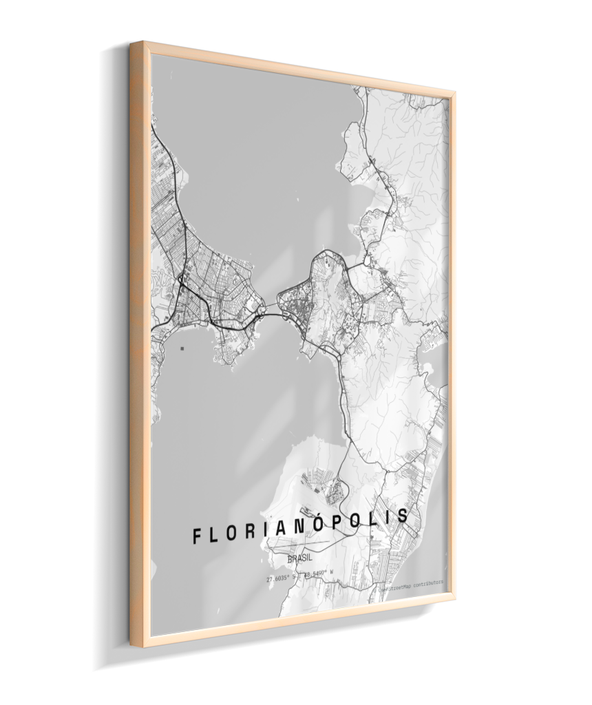 Quadro Vertical Mapa de Florianópolis