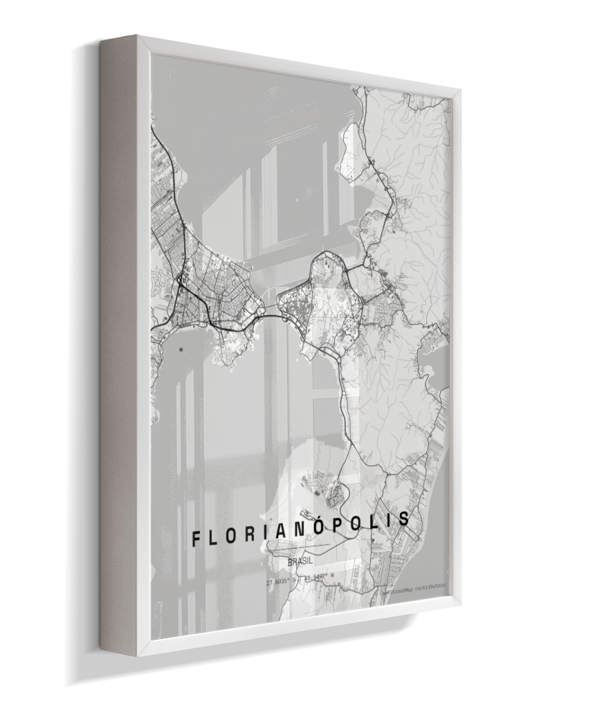 Quadro Vertical Mapa de Florianópolis