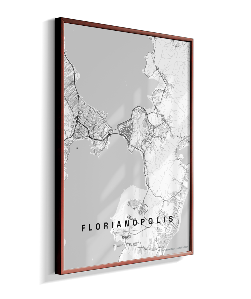 Quadro Vertical Mapa de Florianópolis