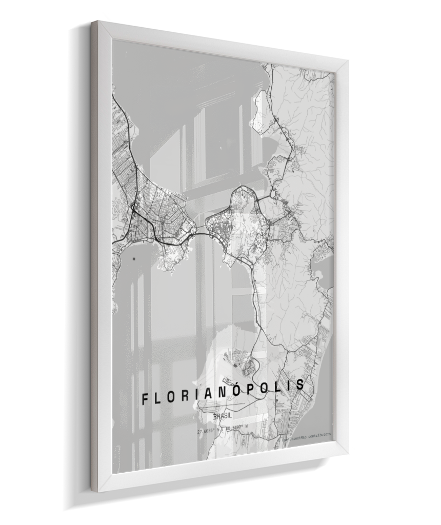 Quadro Vertical Mapa de Florianópolis