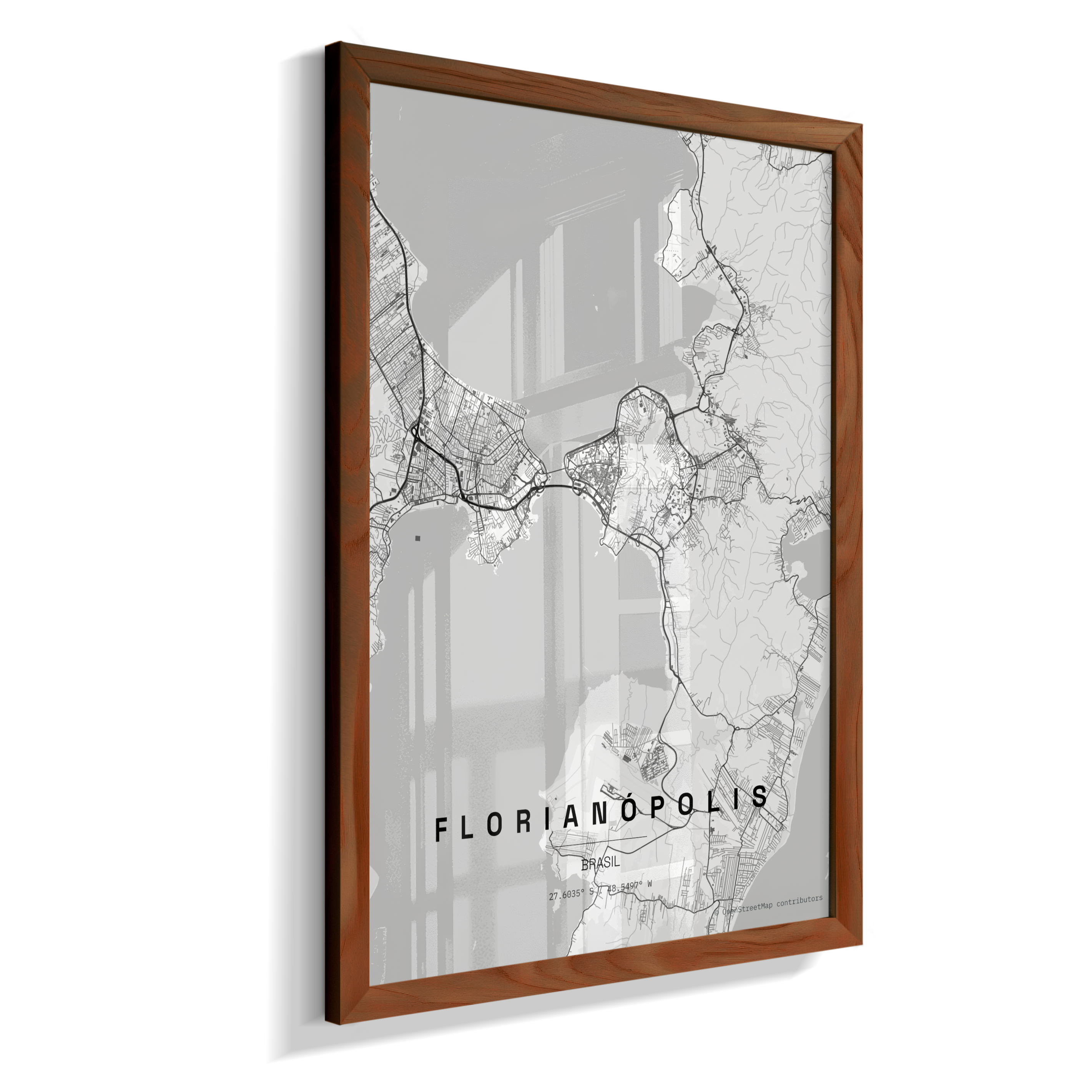 Quadro Vertical Mapa de Florianópolis