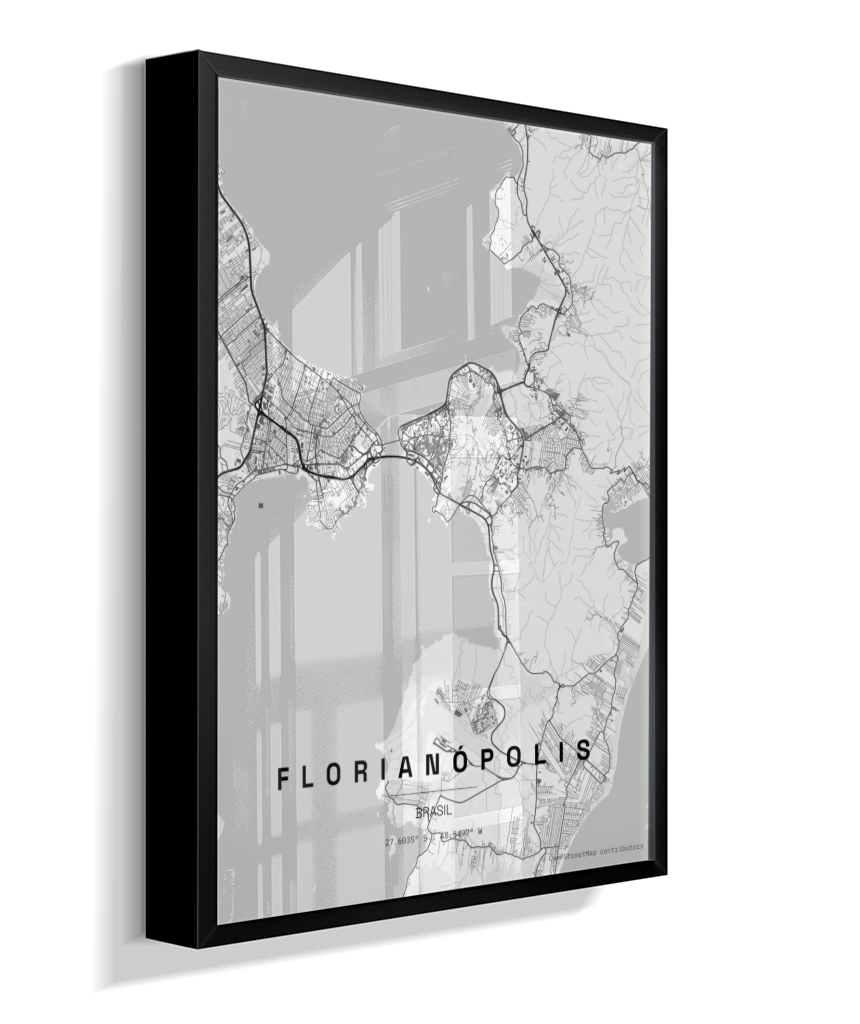 Quadro Vertical Mapa de Florianópolis