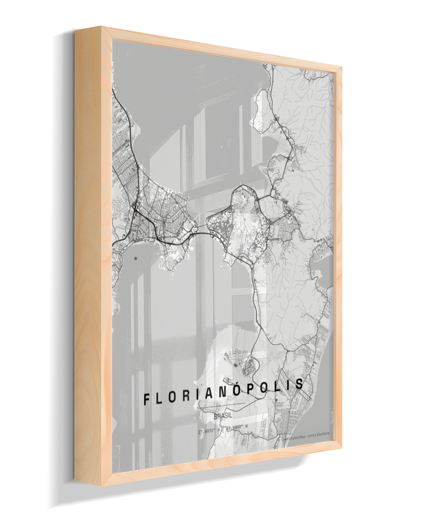 Quadro Vertical Mapa de Florianópolis