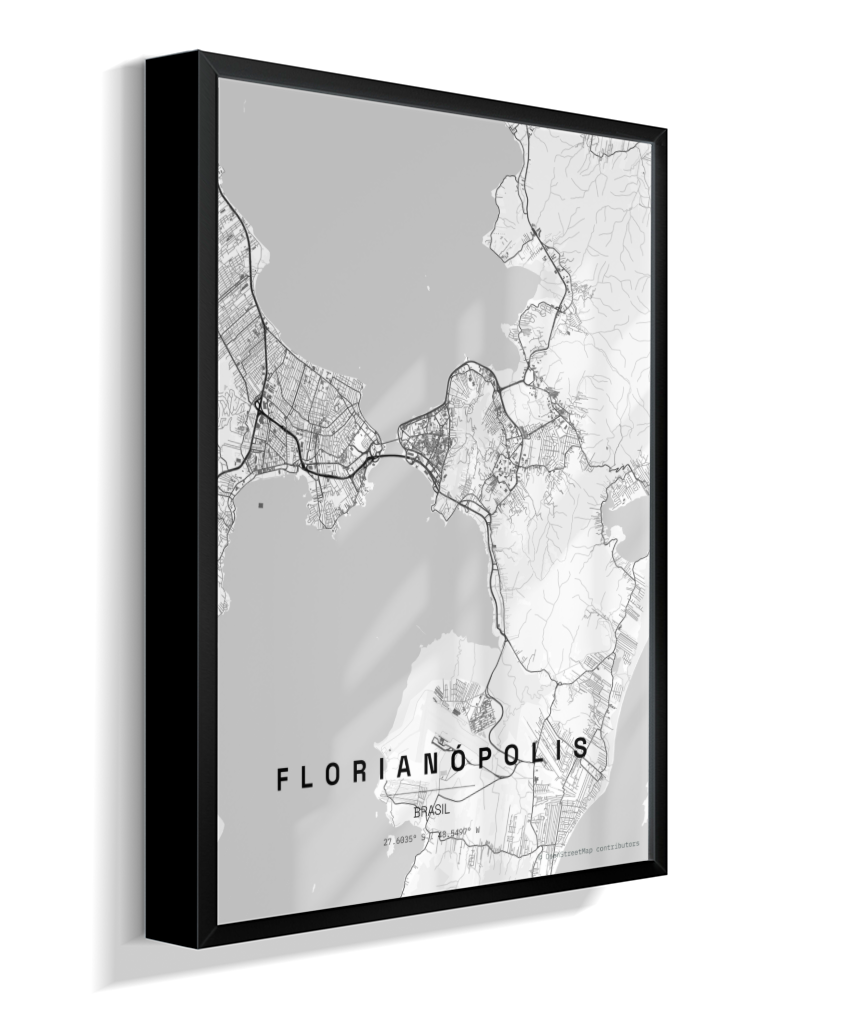 Quadro Vertical Mapa de Florianópolis