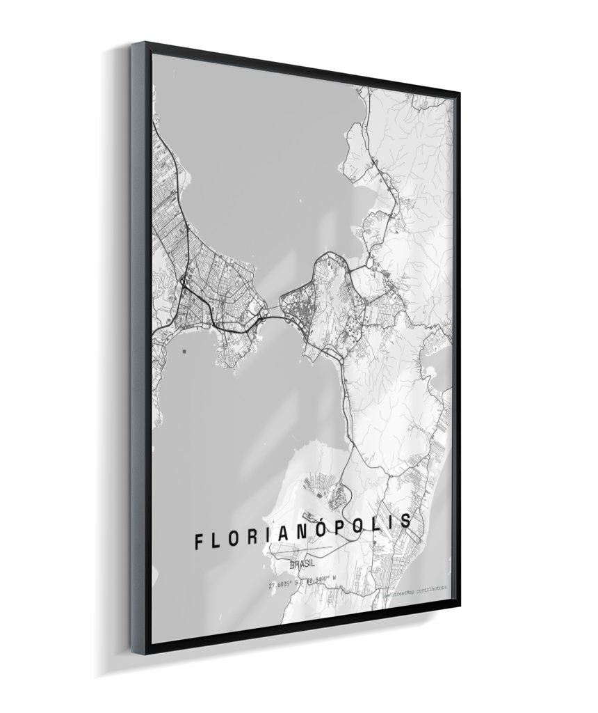 Quadro Vertical Mapa de Florianópolis