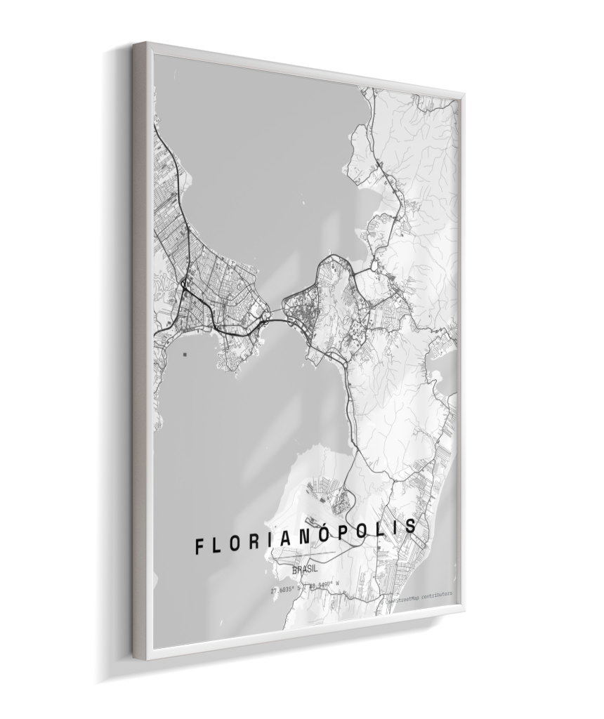 Quadro Vertical Mapa de Florianópolis