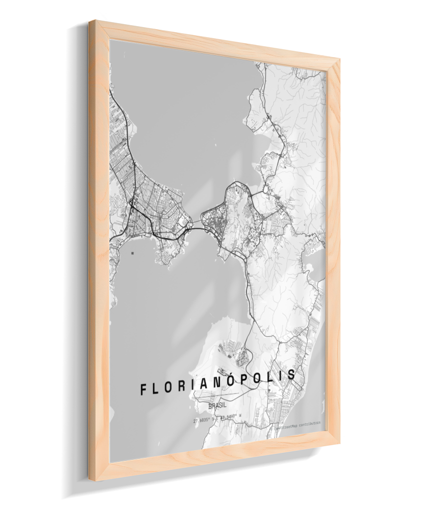 Quadro Vertical Mapa de Florianópolis