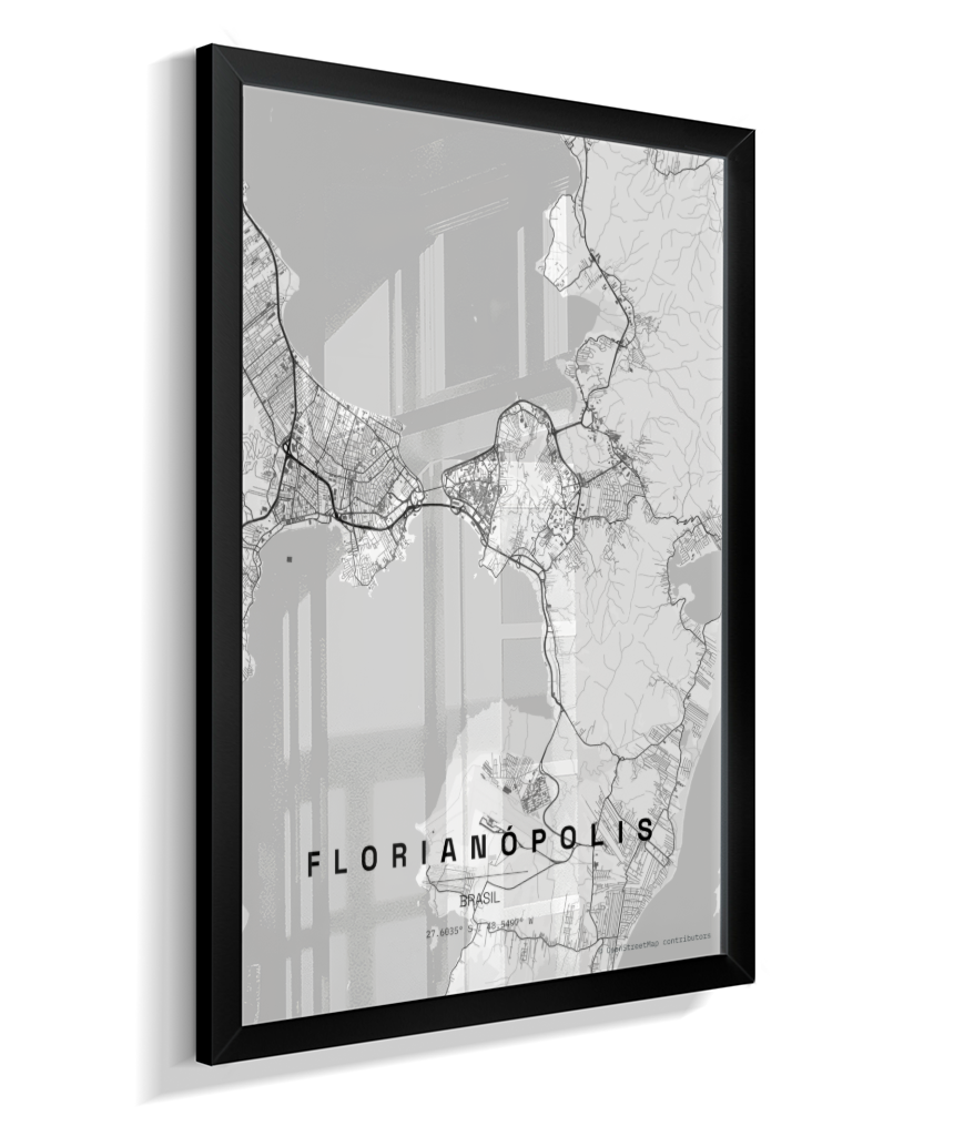 Quadro Vertical Mapa de Florianópolis