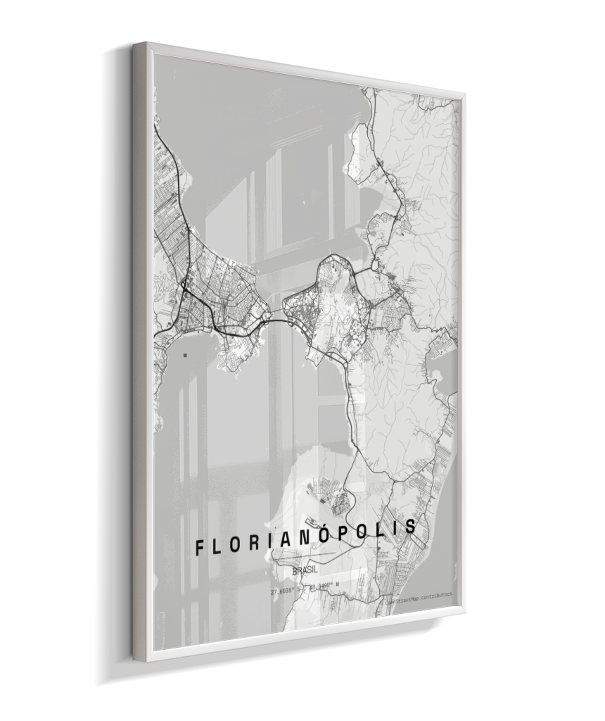 Quadro Vertical Mapa de Florianópolis
