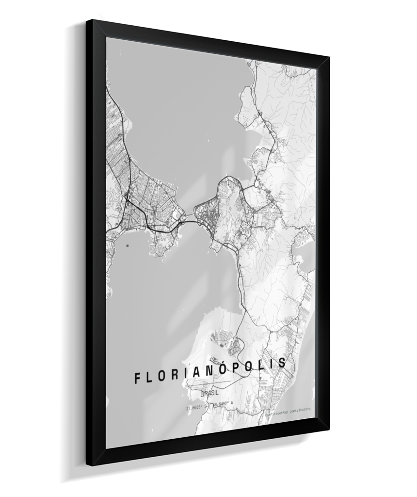 Quadro Vertical Mapa de Florianópolis