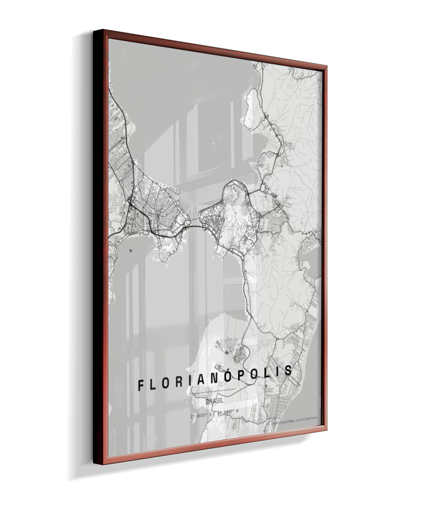 Quadro Vertical Mapa de Florianópolis