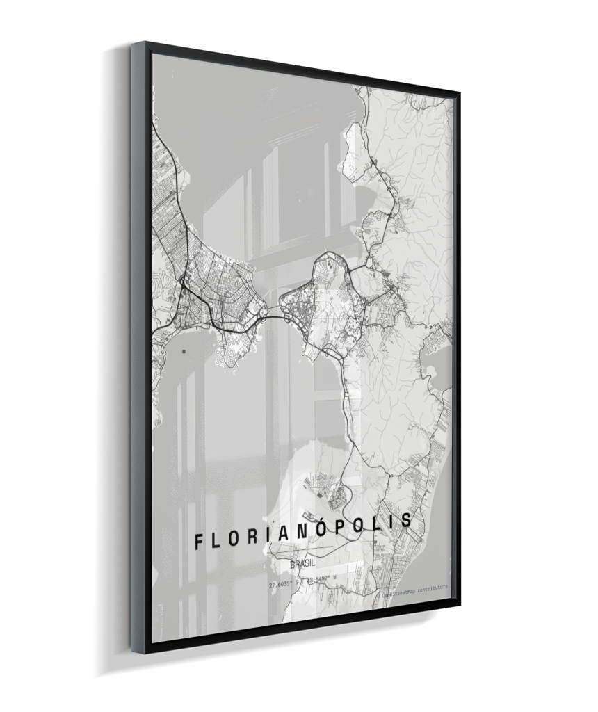 Quadro Vertical Mapa de Florianópolis