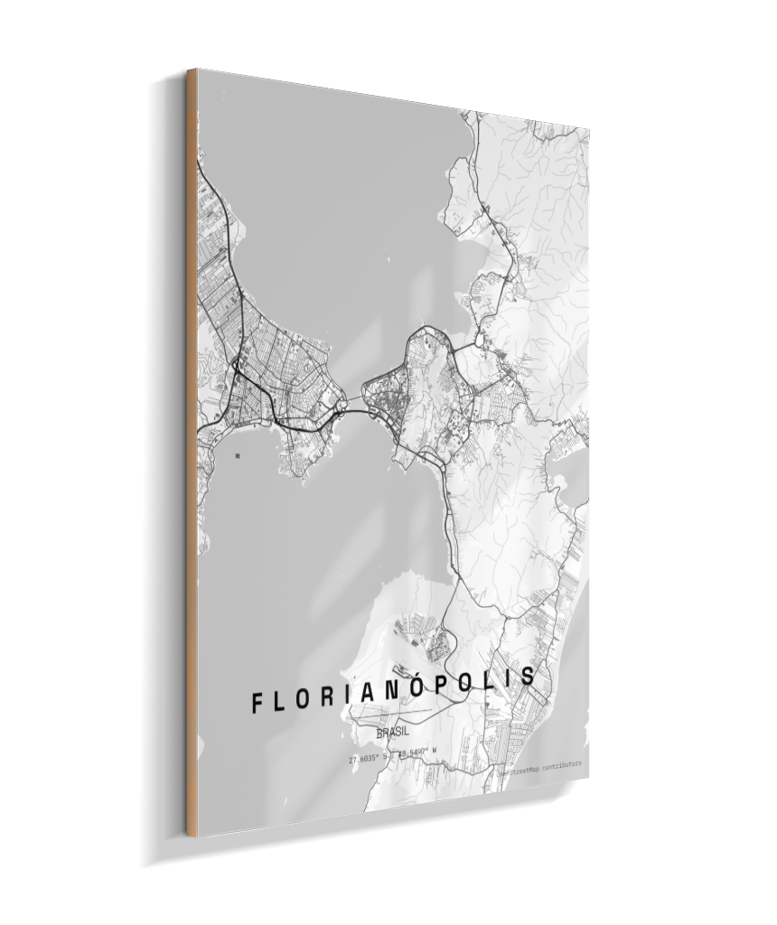 Quadro Vertical Mapa de Florianópolis