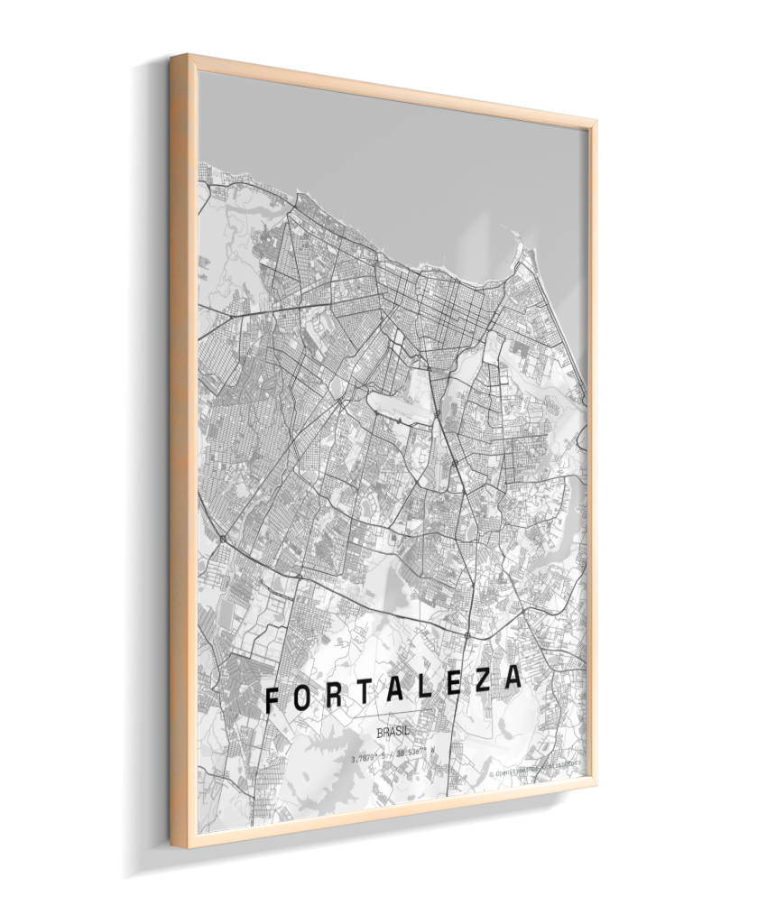 Quadro Mapa de Fortaleza - Vertical