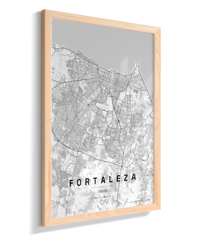 Quadro Mapa de Fortaleza - Vertical