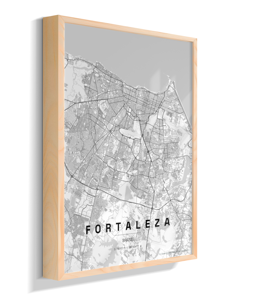 Quadro Mapa de Fortaleza - Vertical