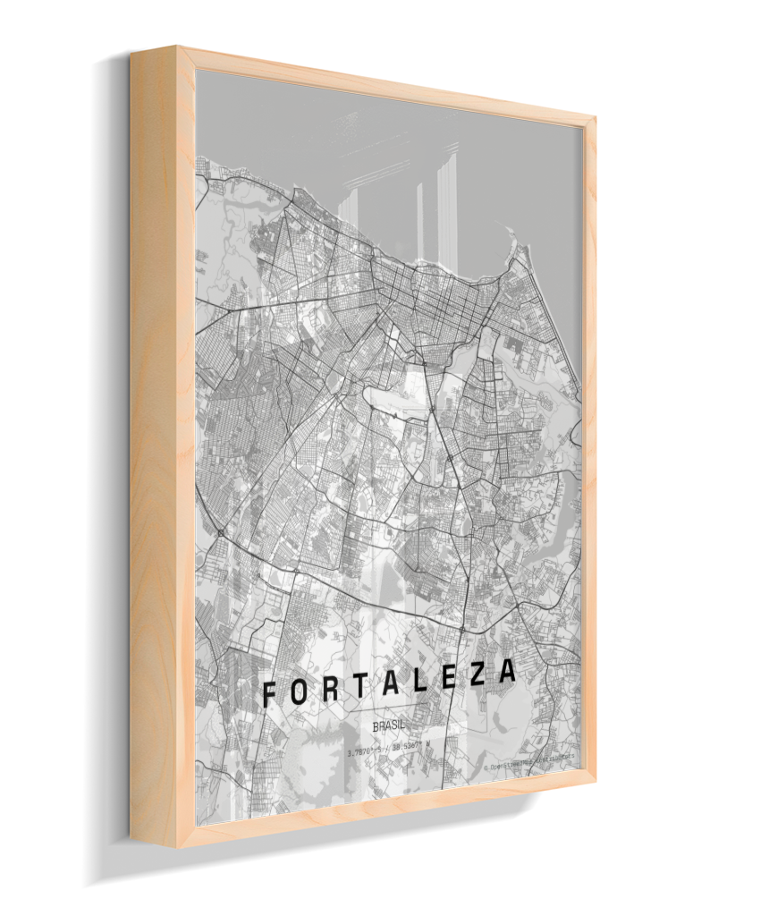 Quadro Mapa de Fortaleza - Vertical