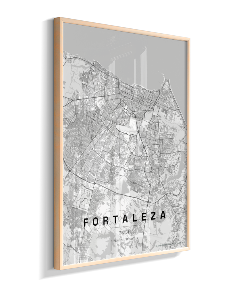 Quadro Mapa de Fortaleza - Vertical