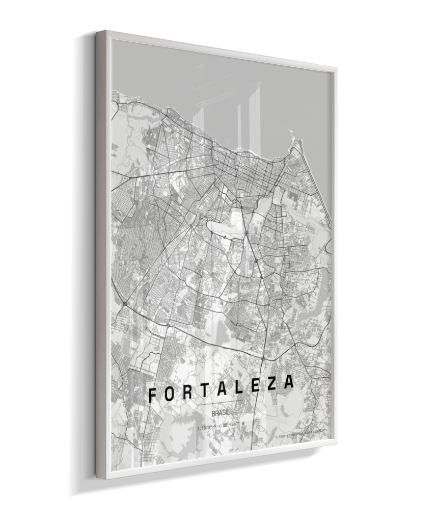 Quadro Mapa de Fortaleza - Vertical
