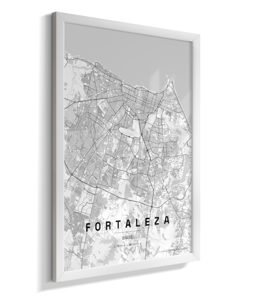 Quadro Mapa de Fortaleza - Vertical
