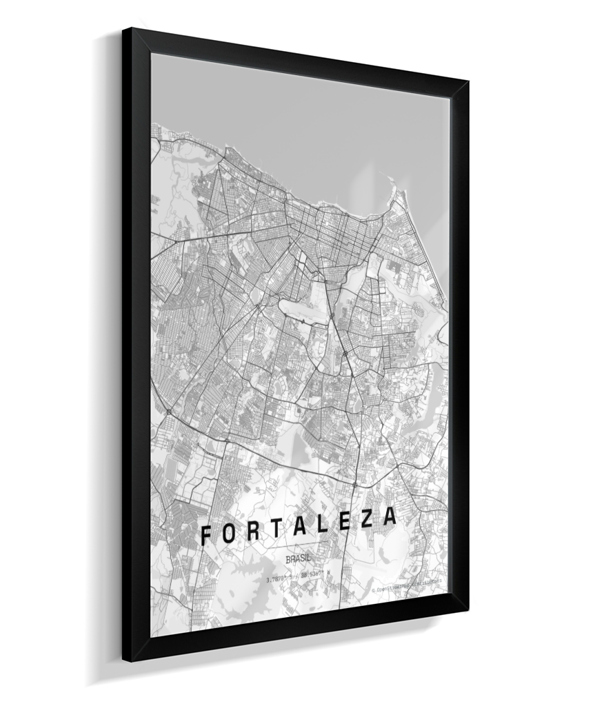 Quadro Mapa de Fortaleza - Vertical