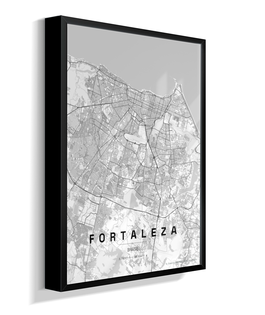 Quadro Mapa de Fortaleza - Vertical