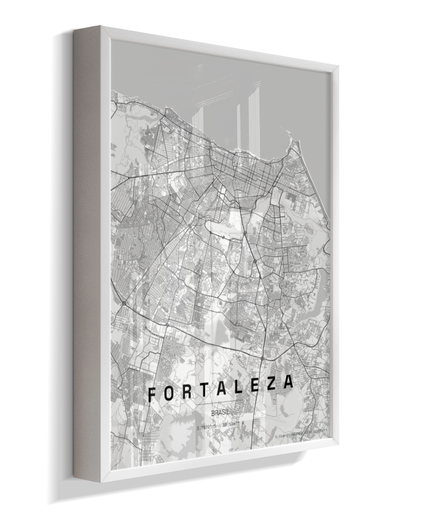Quadro Mapa de Fortaleza - Vertical